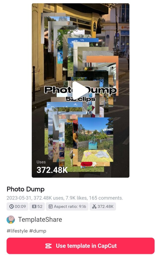 Photo Dump CapCut Template Link 2023