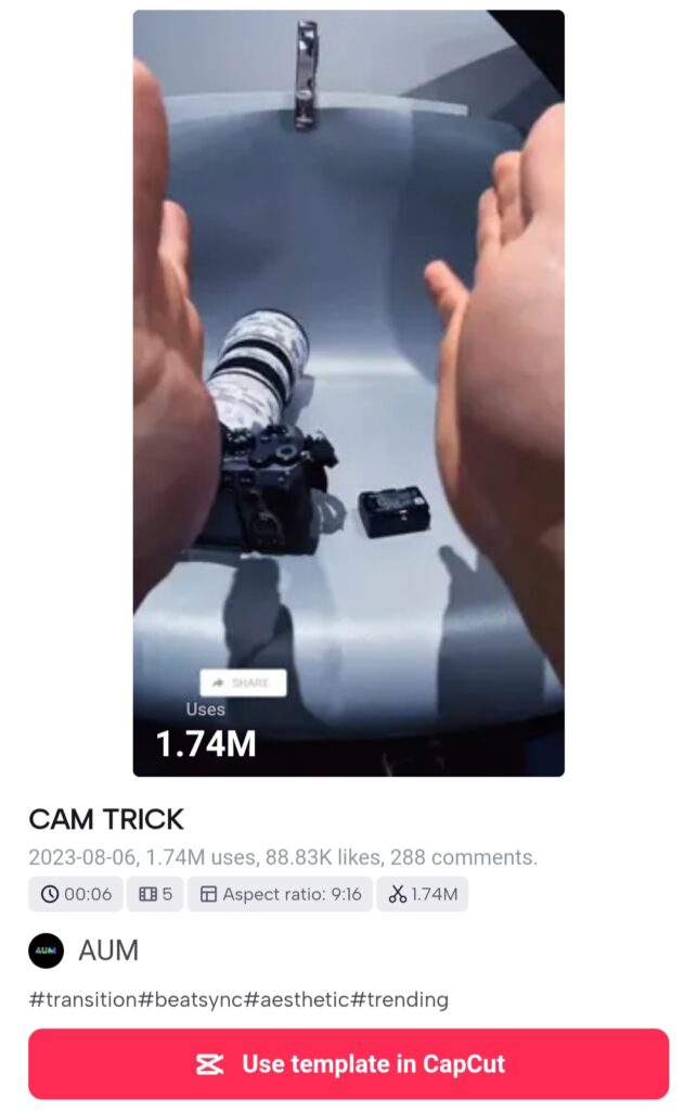 Camera Tricks CapCut Template