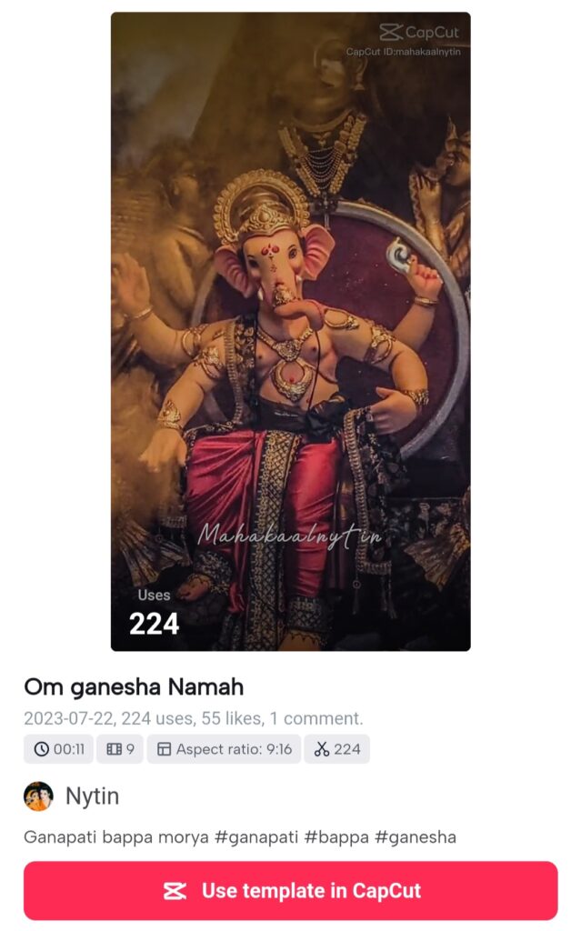 Happy Ganesh Chaturthi CapCut Template
